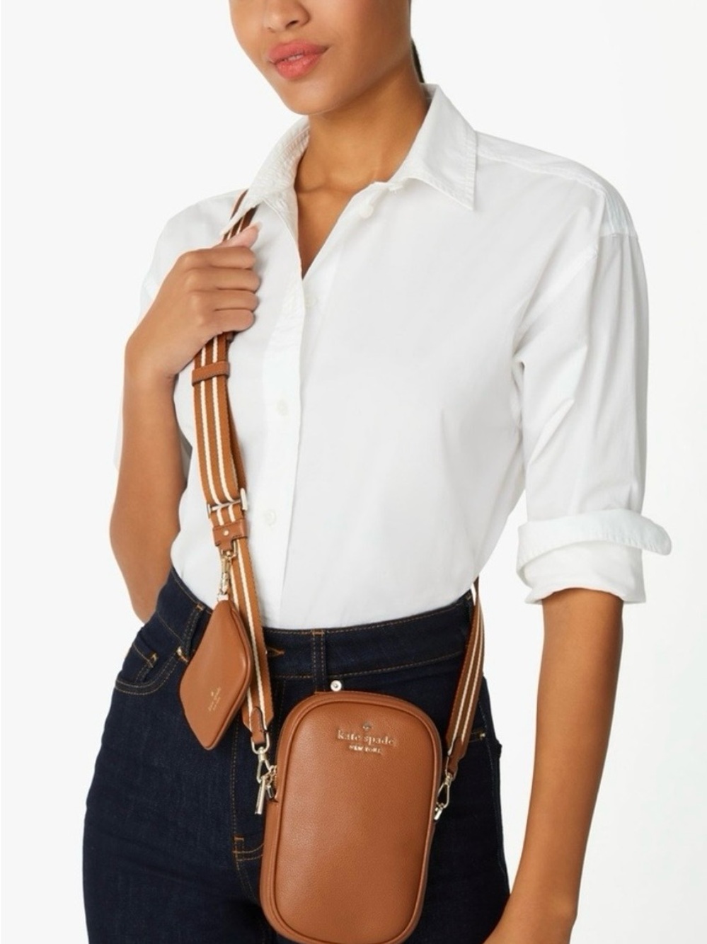Kate Spade New York Brown Leather Crossbody Bag